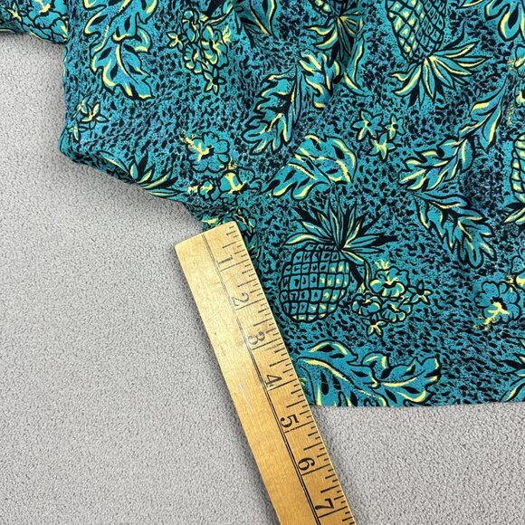 Vintage Shorts Mens XL Aqua Surf Swim Trunk Tribal Floral Pineapple Baggies - Picture 8 of 9